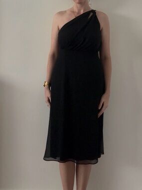 DKNY Black One-Shoulder Cocktail Dress